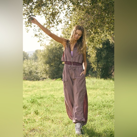 NWT Free People Movement Inhale Onesie In Purple Mountain